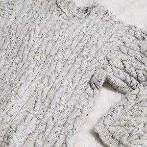 Cable Knit Sweater 2X XXL Gender Neutral Bulky Handmade Sweater